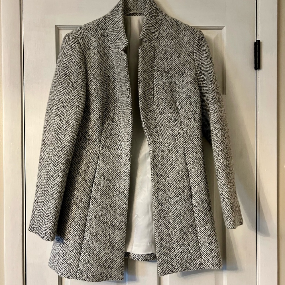 Women's Gray Herringbone Coat